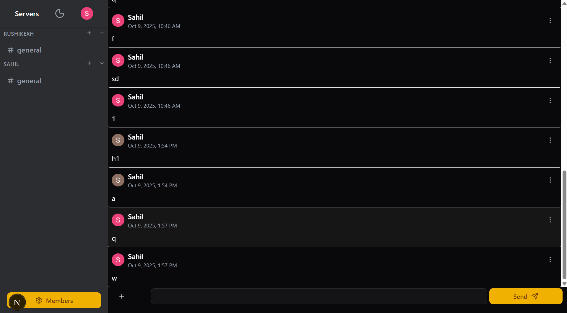 UI for chat application